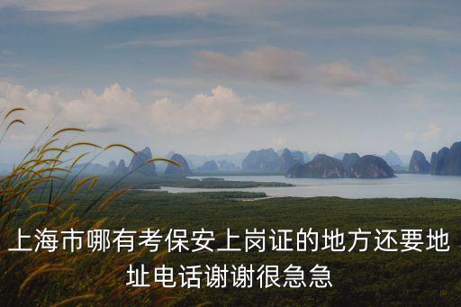 上海市嘉定區(qū)在哪里考保安證，上海市哪有考保安上崗證的地方還要地址電話謝謝很急急