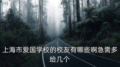 上海市愛國學校校花，上海市愛國學校的校友有哪些啊急需多給幾個