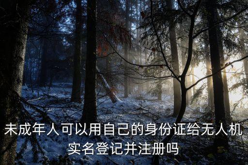 無人機實名登記，未成年人可以用自己的身份證給無人機實名登記并注冊嗎