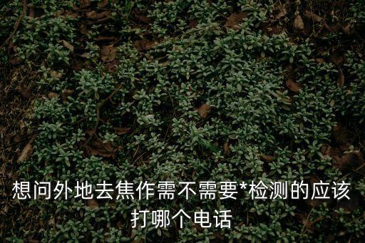 廣州去焦作市隔離規定，想問外地去焦作需不需要*檢測的應該打哪個電話