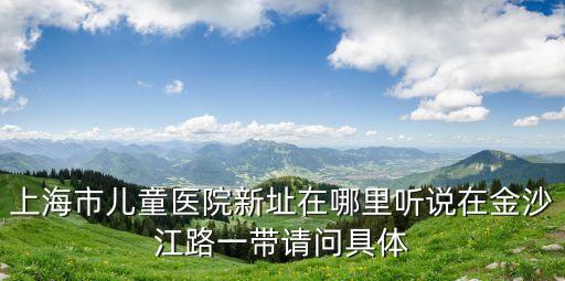 上海市兒童醫院新址在哪里聽說在金沙江路一帶請問具體