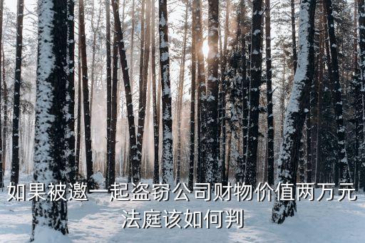 廣州花都區*最新判決，如果被邀一起盜竊公司財物價值兩萬元法庭該如何判