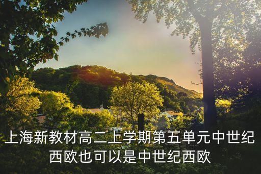 上海市高二歷史第五冊，上海新教材高二上學期第五單元中世紀西歐也可以是中世紀西歐