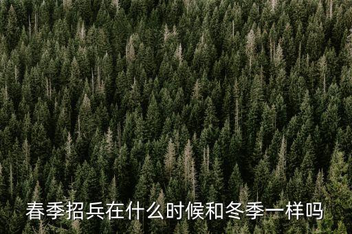 春季招兵在什么時候和冬季一樣嗎