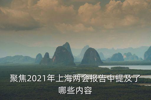 上海市人民政府工作報告，聚焦2021年上海兩會報告中提及了哪些內容