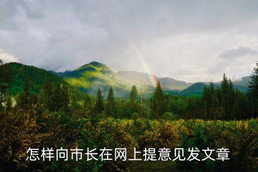 上海市民政局局長信箱，怎樣向市長在網上提意見發文章