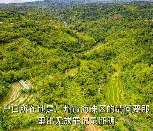 廣州女死刑犯戶籍所在地，戶口所在地是廣州市海珠區的請問要那里出無放罪記錄證明