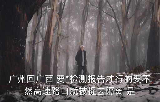 廣州回南寧需要隔離嗎現在，2021年1月25號坐動車從廣州到南寧要做*檢測嗎