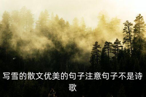 描寫雪的唯美句子，寫雪的散文優美的句子注意句子不是詩歌
