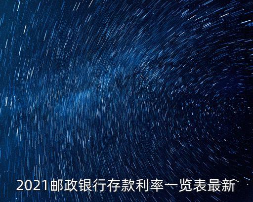 2021郵政銀行存款利率一覽表最新