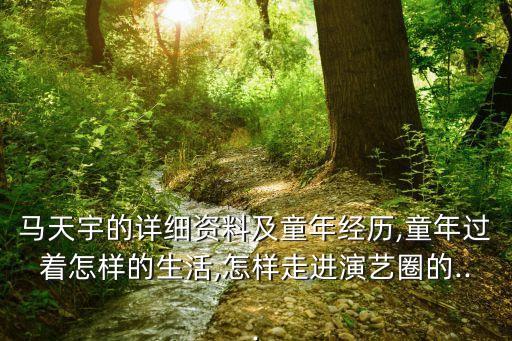 馬天宇的詳細資料及童年經歷,童年過著怎樣的生活,怎樣走進演藝圈的...