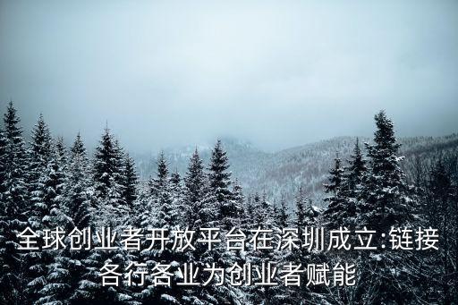 深圳雙創(chuàng)周,深圳還適合創(chuàng)業(yè)嗎?全球創(chuàng)業(yè)者開放平臺(tái)成立