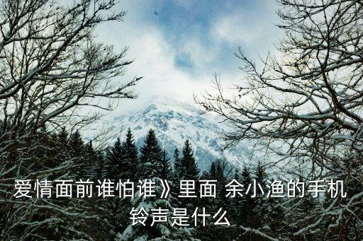 愛情面前誰怕誰》里面 余小漁的手機(jī)鈴聲是什么