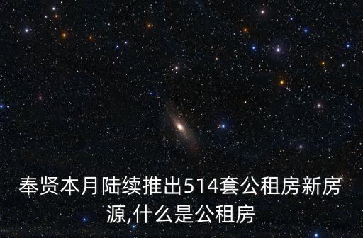 奉賢本月陸續推出514套公租房新房源,什么是公租房