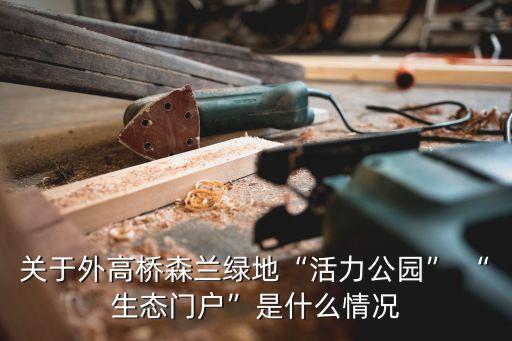 關于外高橋森蘭綠地“活力公園” “生態門戶”是什么情況