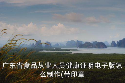 廣東省食品從業(yè)人員健康證明電子版怎么制作(帶印章