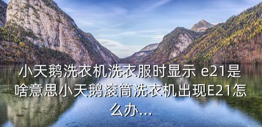 小天鵝洗衣機(jī)洗衣服時(shí)顯示 e21是啥意思小天鵝滾筒洗衣機(jī)出現(xiàn)E21怎么辦...