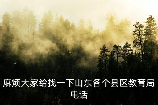 麻煩大家給找一下山東各個縣區教育局電話