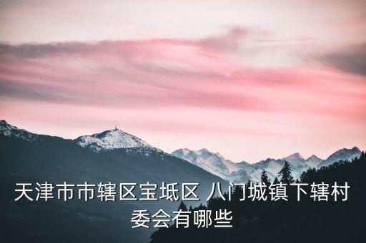 天津市市轄區(qū)寶坻區(qū) 八門城鎮(zhèn)下轄村委會有哪些