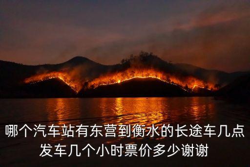 哪個汽車站有東營到衡水的長途車幾點發車幾個小時票價多少謝謝