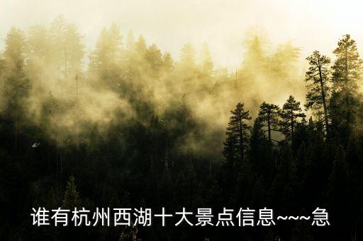 誰有杭州西湖十大景點(diǎn)信息~~~急
