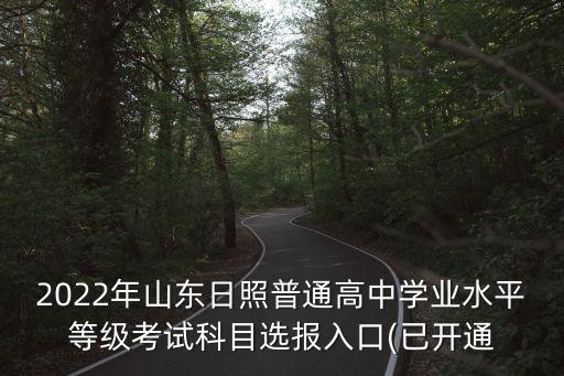 2022年山東日照普通高中學業水平等級考試科目選報入口(已開通