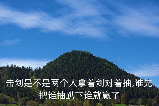 擊劍是不是兩個人拿著劍對著抽,誰先把誰抽趴下誰就贏了