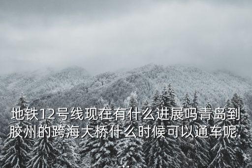 地鐵12號線現在有什么進展嗎青島到膠州的跨海大橋什么時候可以通車呢...