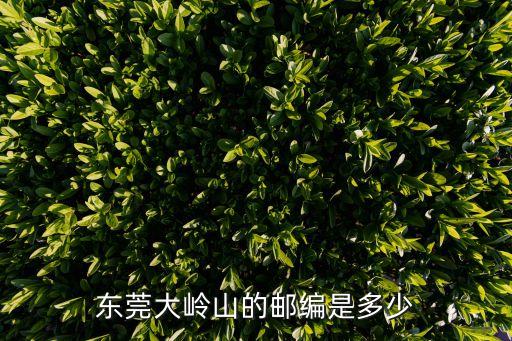 大嶺山郵政編碼,東莞大嶺山郵政編碼查詢工具助你快速找到所需編碼