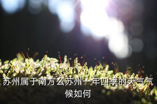 蘇州屬于南方么蘇州一年四季的天氣氣候如何