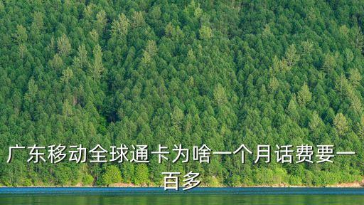 廣東移動全球通卡為啥一個月話費要一百多
