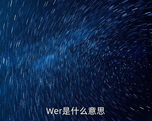 Wer是什么意思