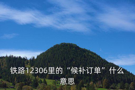 候補訂單是什么意思,火車票候補訂單是什么意思?