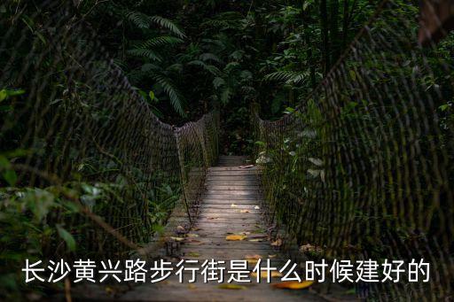 長沙黃興路步行街是什么時候建好的