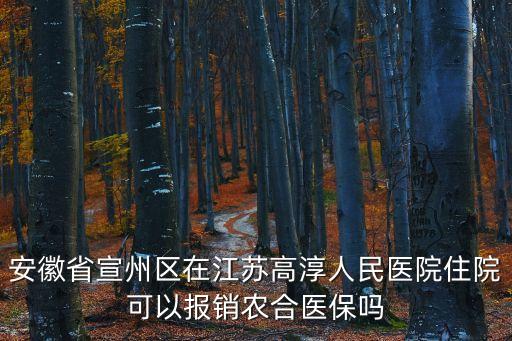 安徽省宣州區(qū)在江蘇高淳人民醫(yī)院住院可以報(bào)銷(xiāo)農(nóng)合醫(yī)保嗎