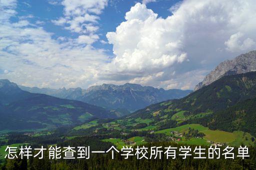 學生名單,怎么才能查到一個學校所有學生的名單?