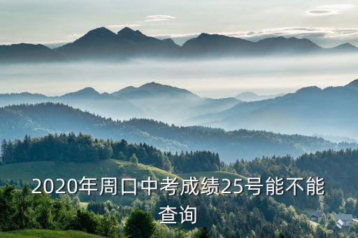 2020年周口中考成績25號能不能查詢