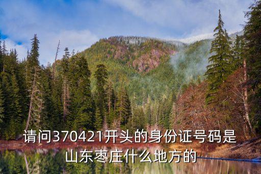 請(qǐng)問(wèn)370421開頭的身份證號(hào)碼是山東棗莊什么地方的