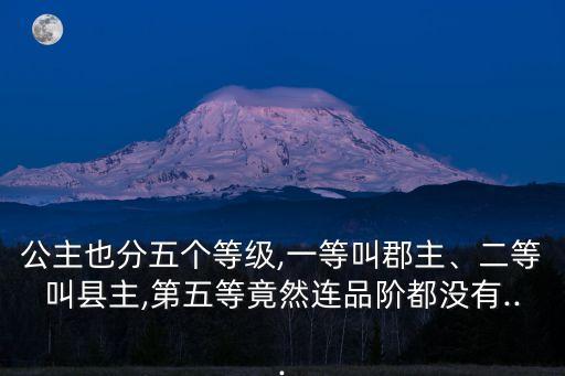 公主也分五個等級,一等叫郡主、二等叫縣主,第五等竟然連品階都沒有...