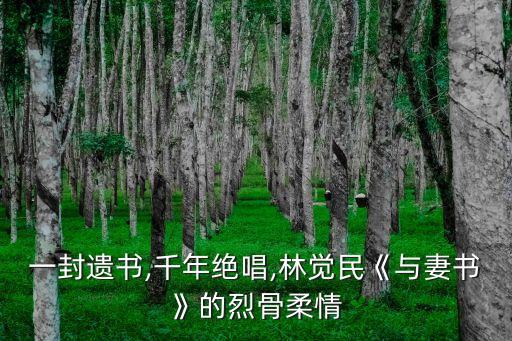 一封遺書,千年絕唱,林覺民《與妻書》的烈骨柔情