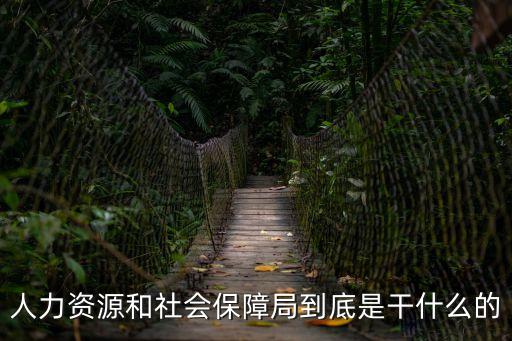 人力資源和社會保障局到底是干什么的
