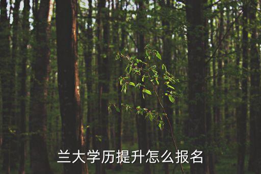 蘭大學(xué)歷提升怎么報(bào)名
