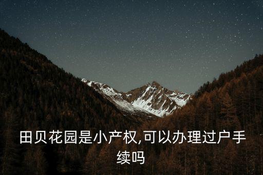  田貝花園是小產權,可以辦理過戶手續嗎