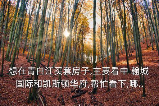 想在青白江買套房子,主要看中 翰城國際和凱斯頓華府,幫忙看下,哪...