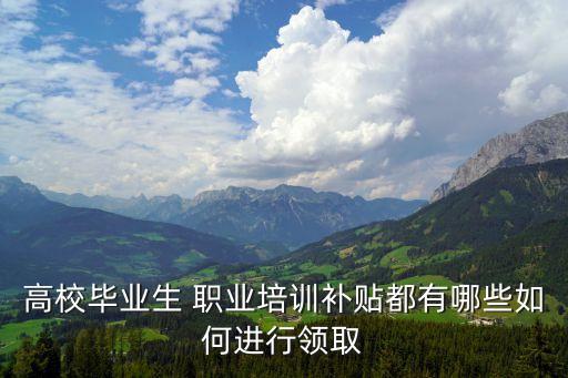 高校畢業生 職業培訓補貼都有哪些如何進行領取