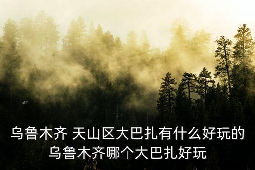 烏魯木齊 天山區(qū)大巴扎有什么好玩的烏魯木齊哪個大巴扎好玩