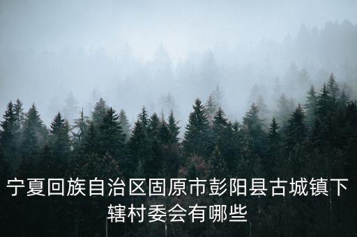寧夏回族自治區固原市彭陽縣古城鎮下轄村委會有哪些