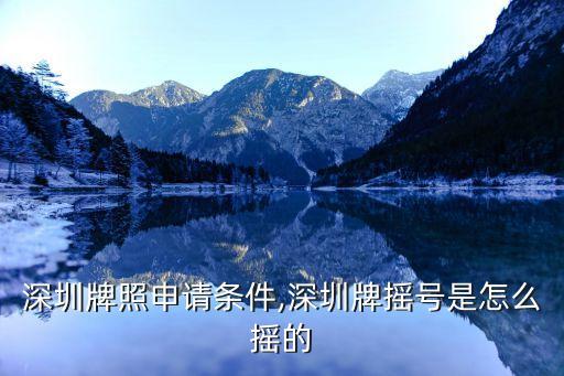 深圳車牌申請(qǐng)條件,深圳牌照申請(qǐng)條件，如何申請(qǐng)?