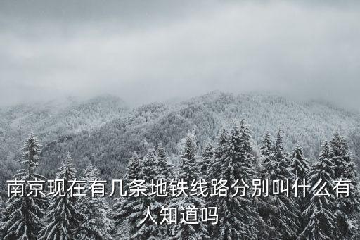 南京現在有幾條地鐵線路分別叫什么有人知道嗎