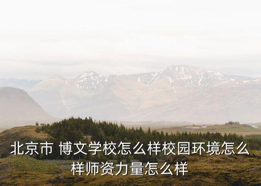 北京市 博文學校怎么樣校園環境怎么樣師資力量怎么樣